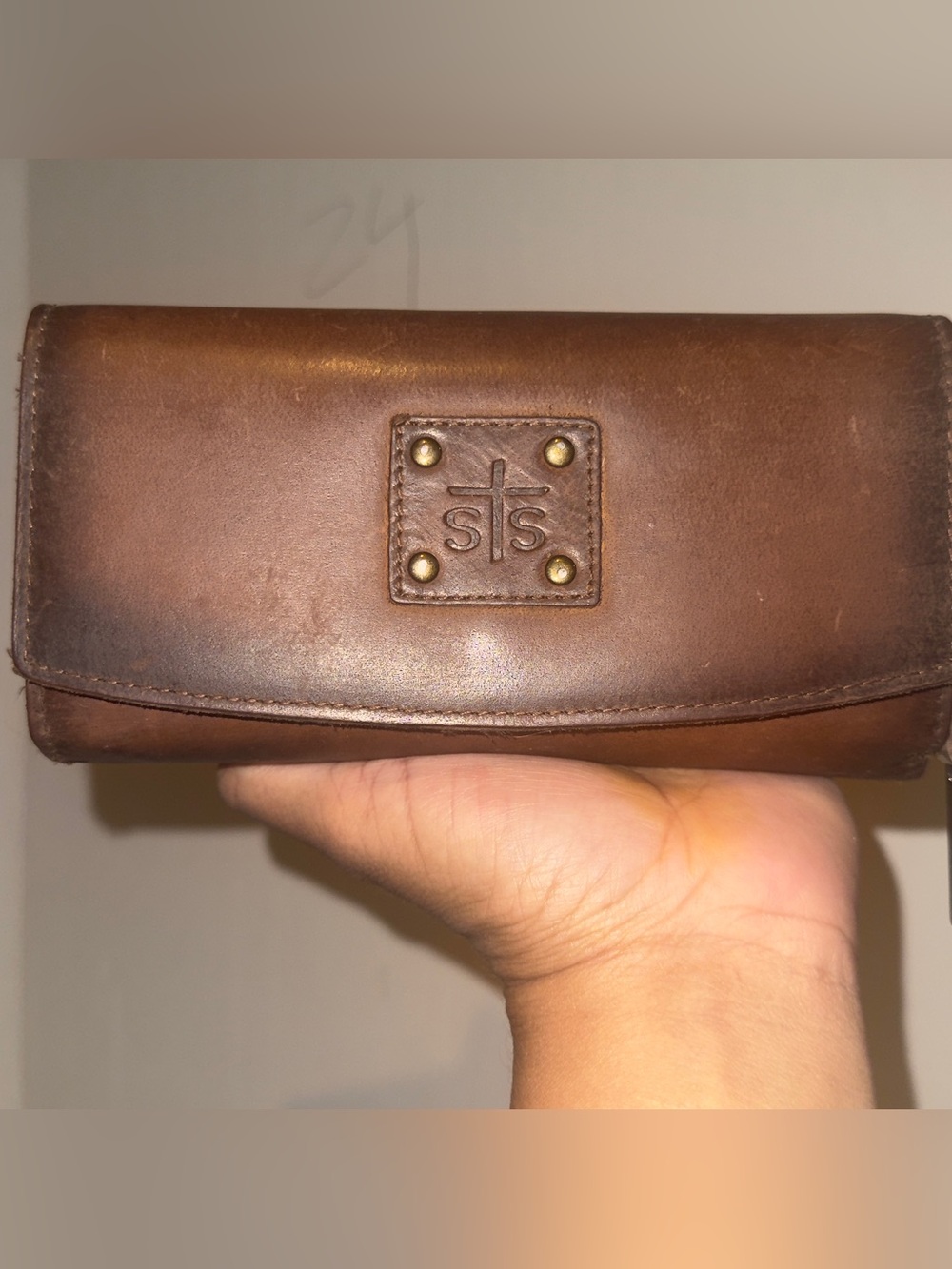 STS Brown Leather Women's Card & Key Holder Wallet